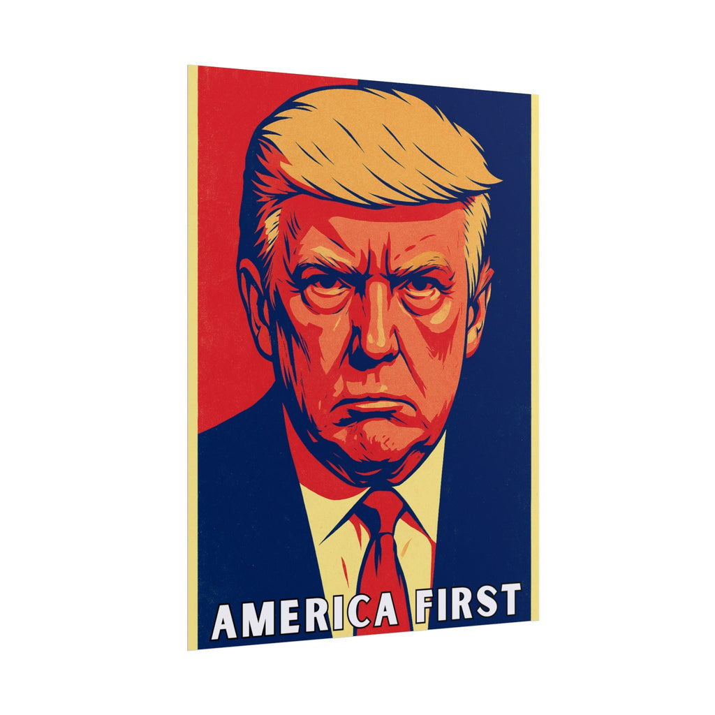 Trump America First Poster - America First Political Art Print - Trump Campaign Memorabilia - Vintage Style Wall Art - My Maga Swag