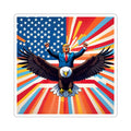Trump Eagle Rider Sticker - Patriotic MAGA America First Decal - Square Design - My Maga Swag