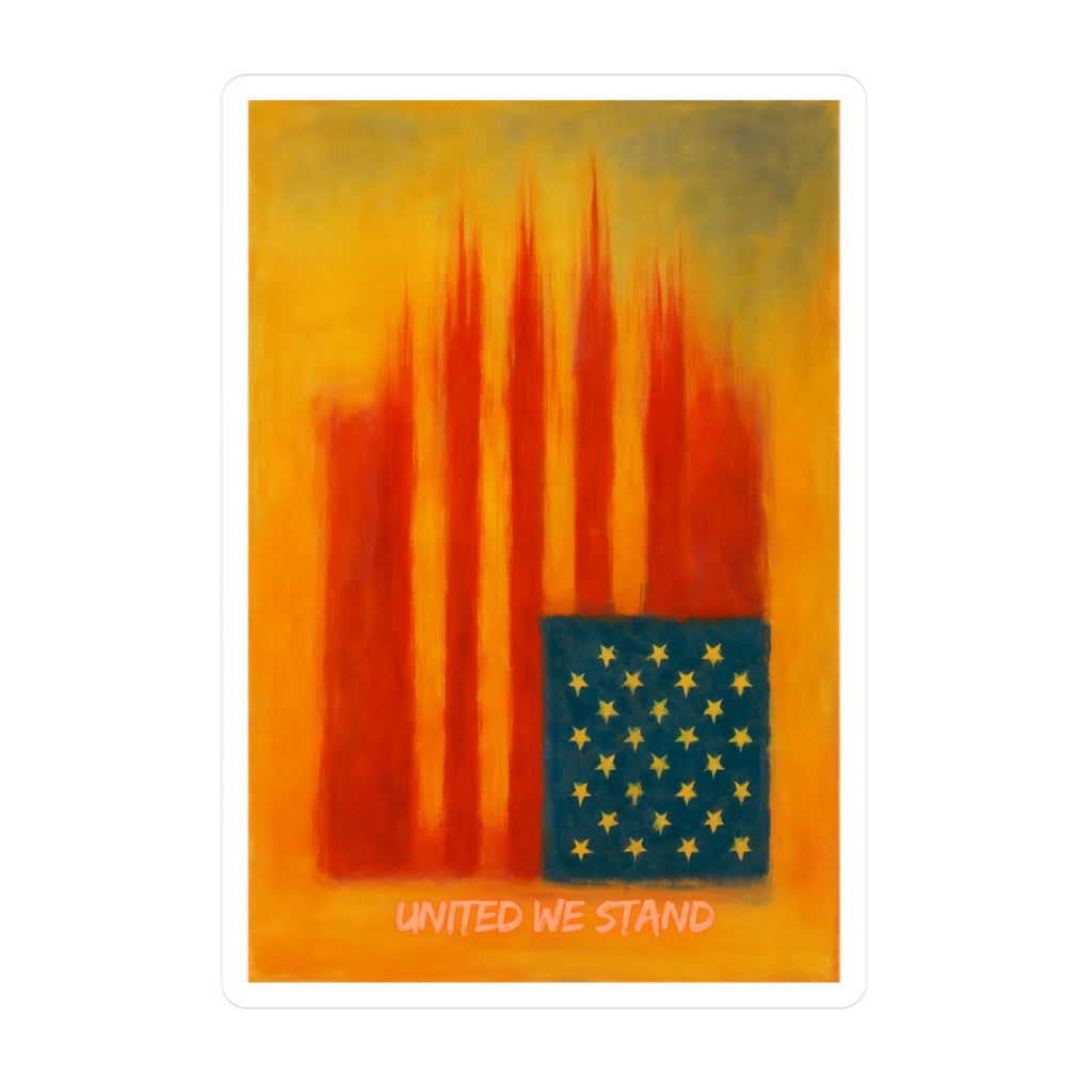 "United We Stand" Abstract American Flag Sticker | Patriotic Vinyl Decal - My Maga Swag