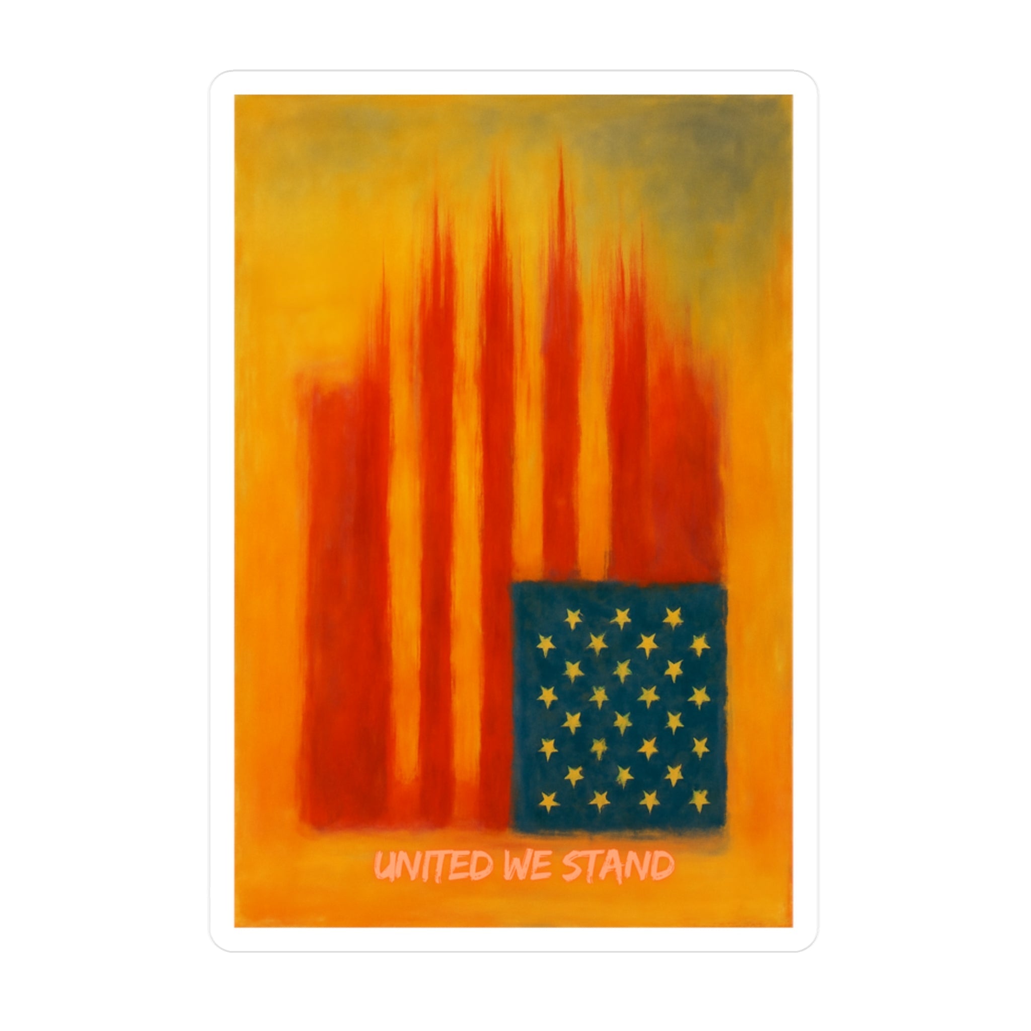 "United We Stand" Abstract American Flag Sticker | Patriotic Vinyl Decal - My Maga Swag