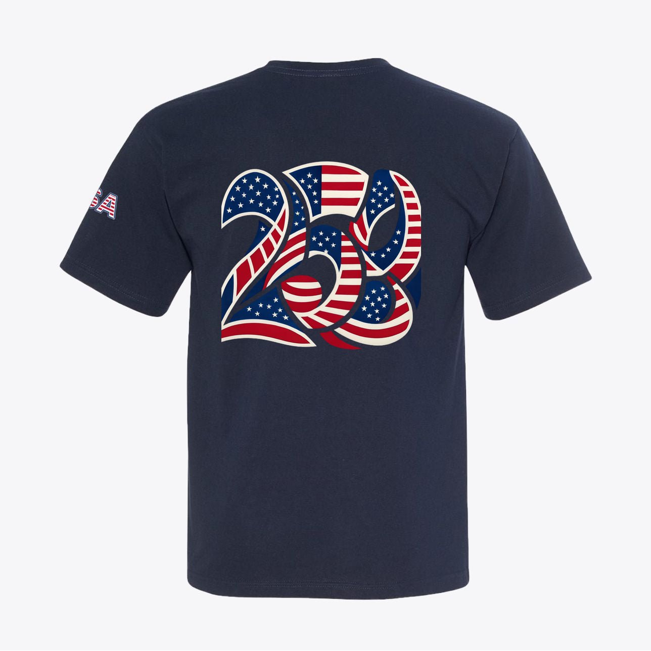 USA 250 Semiquincentennial Patriotic Tee – 100% Made in USA – Back Print Graphic - Unisex - My Maga Swag