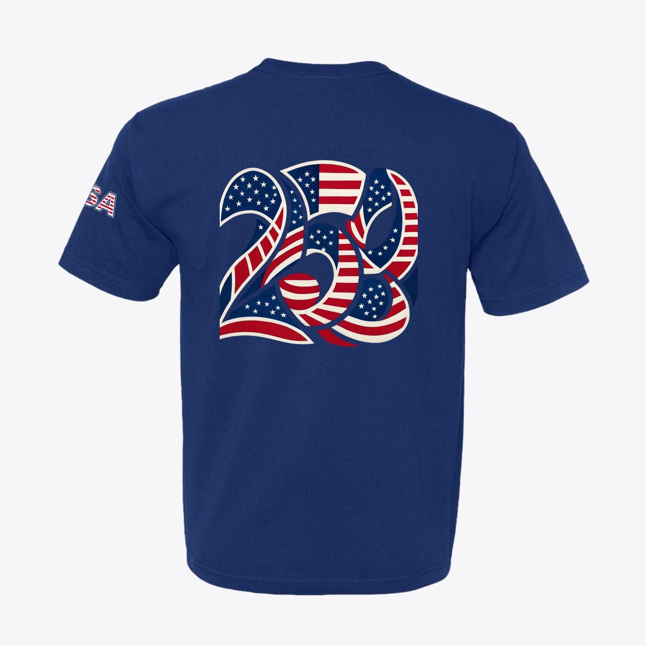 USA 250 Semiquincentennial Patriotic Tee – 100% Made in USA – Back Print Graphic - Unisex - My Maga Swag