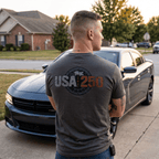 USA 250 Tactical Industrial T-Shirt - Military Stencil Graphic USA Tee - My Maga Swag