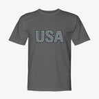 USA 250 Tactical Industrial T-Shirt - Military Stencil Graphic USA Tee - My Maga Swag