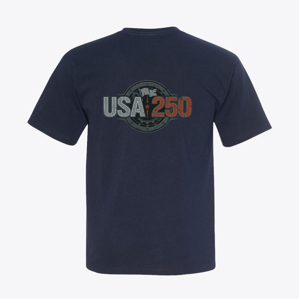 USA 250 Tactical Industrial T-Shirt - Military Stencil Graphic USA Tee - My Maga Swag