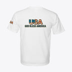 USA God Bless America Tee 100% American Made God Bless America Tee – Graphic Sleeve & Back – Union Sewn Unisex - My Maga Swag