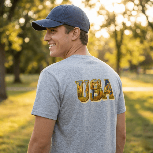 USA Vintage Back Print T-Shirt - My Maga Swag