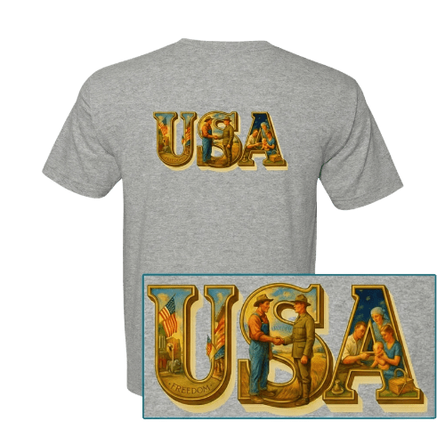 USA Vintage Back Print T-Shirt - My Maga Swag