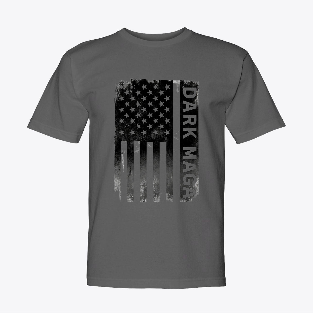 Vintage Distressed American Flag T-Shirt - Dark MAGA Patriotic Tee - Black Cotton Blend Short Sleeve - My Maga Swag